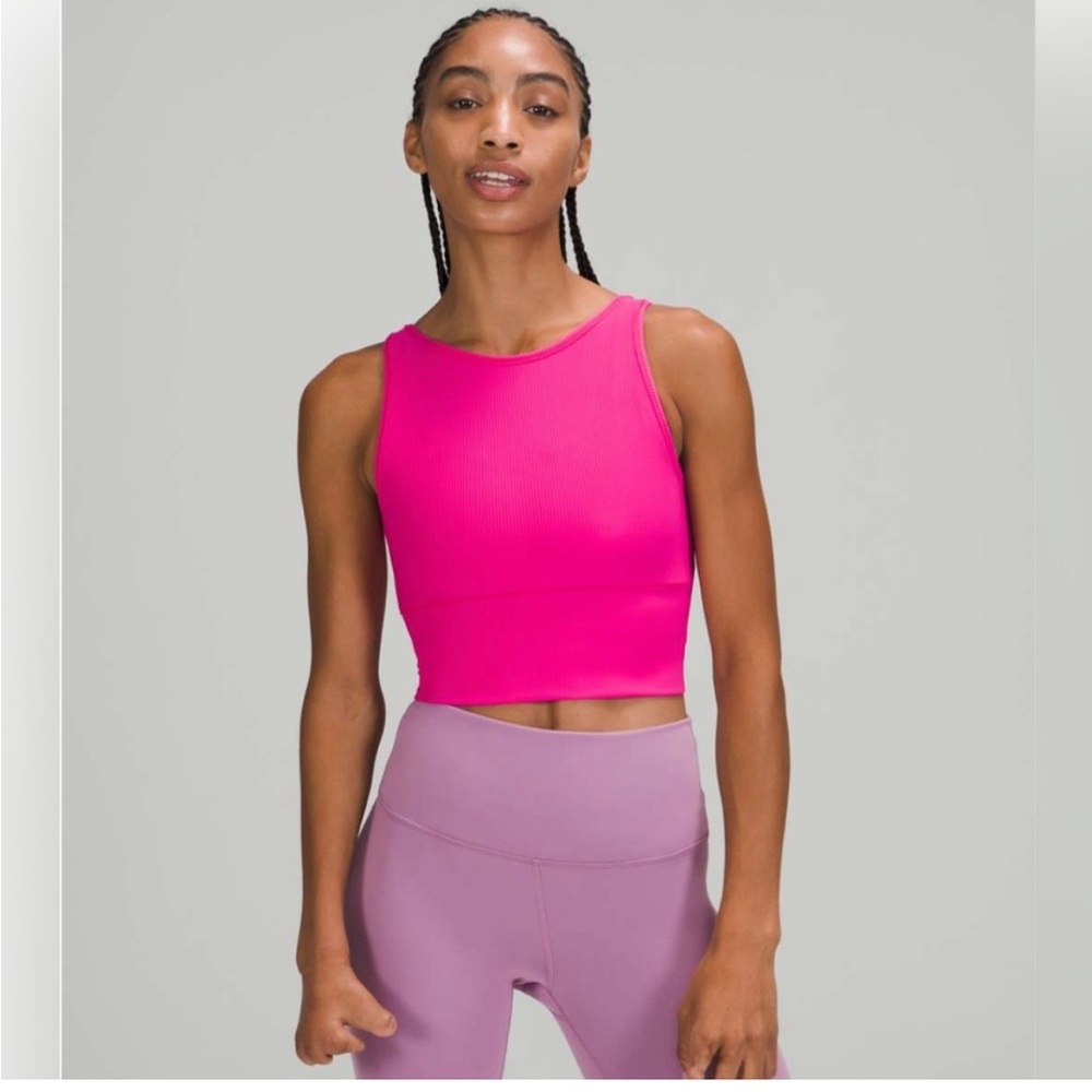 Lululemon Power Pivot Tank Top *Rib in Sonic Pink Size 8